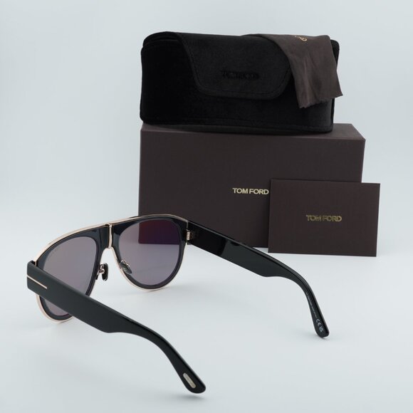 Tom Ford Lyle-02 FT1074 01C Sunglasses Black Aviator Frame, Smoke Lenses - Picture 10 of 10